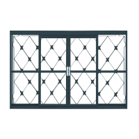 Janela de Ferro Vitrô e Grade 100x100cm