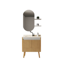 Conjunto de Banheiro Leni 80cm Fendi/Travertino Gaam