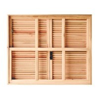 Janela de Madeira Eucalipto Veneziana Guilhotina 120x100cm Sertanense