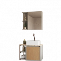 Conjunto de Banheiro Tamisa Suspenso 60cm Fendi/Biscuit Gaam