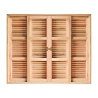 Janela de Madeira Eucalipto Veneziana Vidro Quadriculado 120x100cm Sertanense