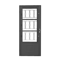 Porta de Ferro Giro 3/4 Grade Mosaico 85x210cm