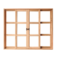 Janela de Madeira Eucalipto Vidro Quadriculado 120x100cm Sertanense