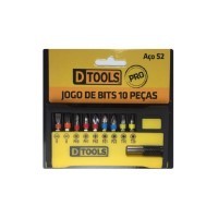 Jogo de Bits 10 Peças com Porta Bits Dtools