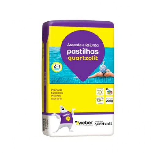 Argamassa para Pastilhas Externo e Interno 20kg Branco Quartzolit