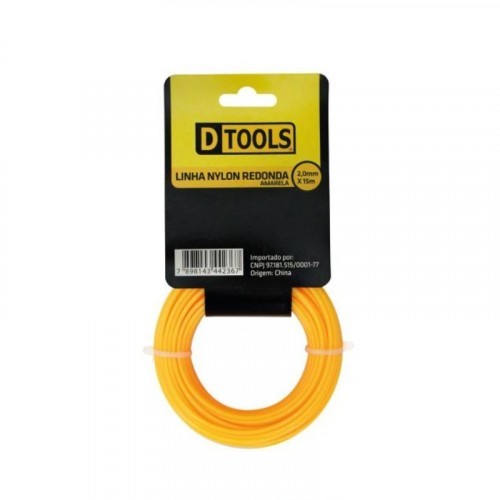 Linha de Nylon Redonda 1,65mm x 15m Amarela Dtools