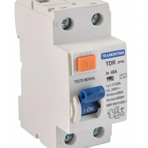 Disjuntor DR Tramontina 1p+n 6 KA 2 Polos
