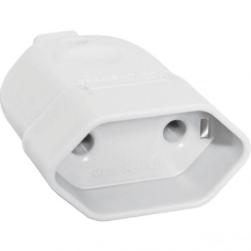 Plugue Adaptador 2P 10A Femea Branco Tramontina