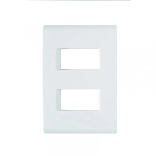 Placa 4x2 com 2 Postos Afastados Tramontina Liz Branca