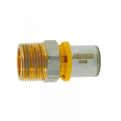 Conector Fixo Macho Multicamada para Gás 20mm x 1/2" Amanco 97612
