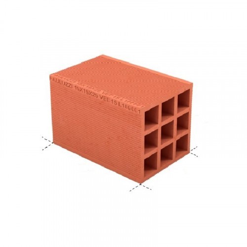Bloco Cerâmico Tijolo 9 furos 14x19x29cm
