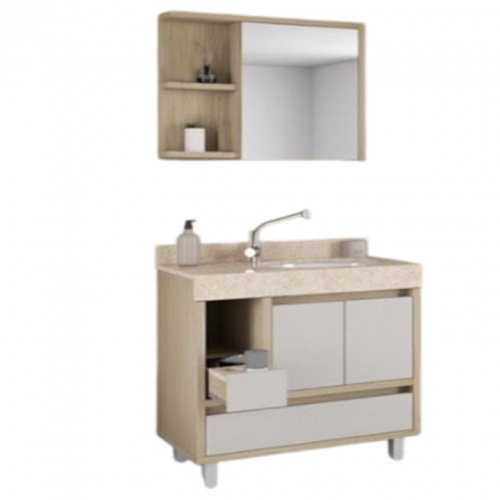 Conjunto de Banheiro Onix 80cm Pinho/Fendi Gaam