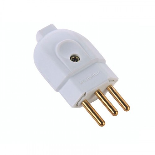 Plugue Macho 2P+T 10 A 250 V Tramontina Branco