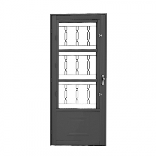 ﻿Porta de Ferro Giro 3/4 Grade Mosaico 85x210cm