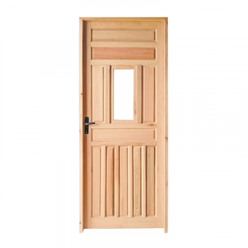 Porta de Madeira Eucalipto Com Vigia externa 80x210cm Sertanense