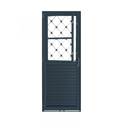 ﻿﻿﻿﻿Porta de Ferro Giro 1/2 Grade Xadrez 80x210cm