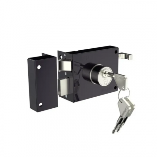 Fechadura Sobrepor portão Preta Soprano