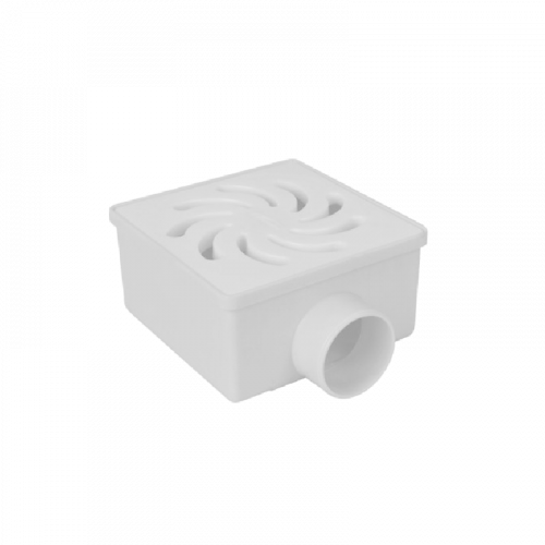 Ralo Sifonado com Porta Grelha Quadrado 100x52x40mm Branco Amanco 20499