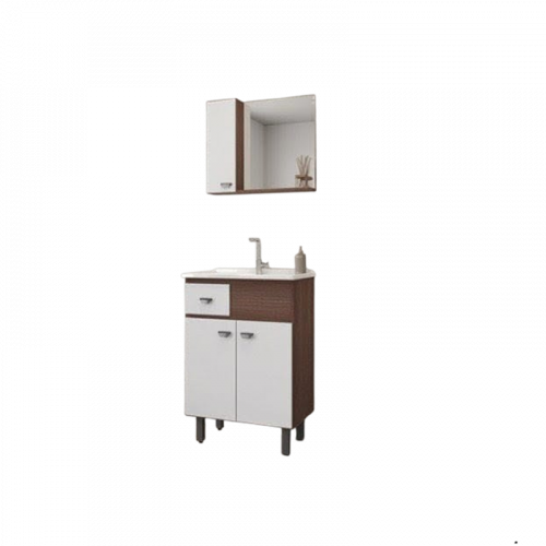 Conjunto de Banheiro Essenza 60cm Tinto/Branco Gaam