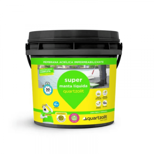 Impermeabilizante Super Manta Líquida Cinza 12kg Quartzolit