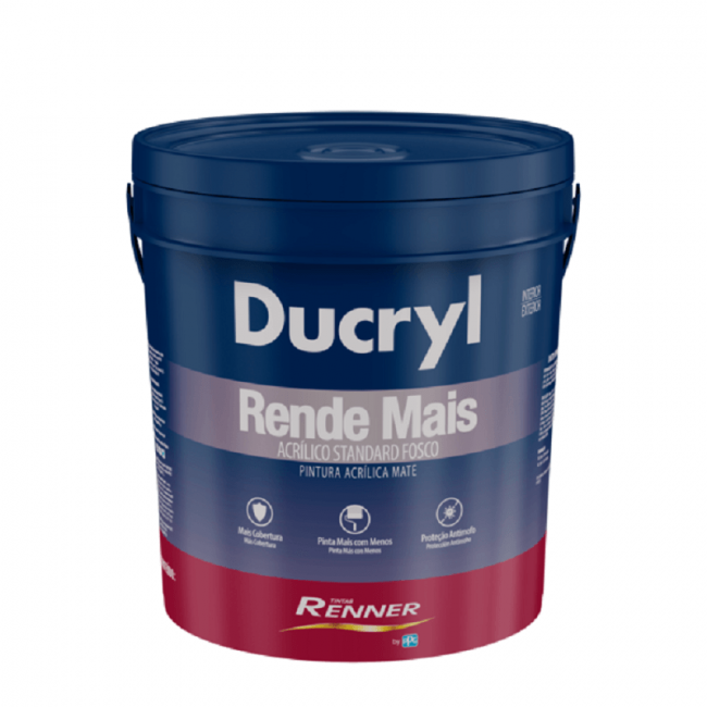 Tinta Acrílica Ducryl Fosco Cores 18L Renner