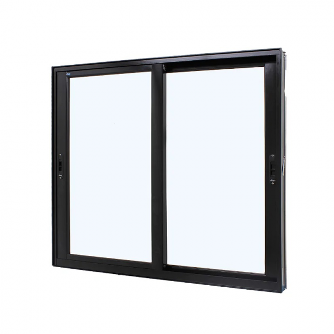 Janela de Alumínio Vitrô de Correr Sem Grade 120x100cm Preta