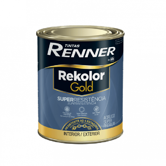 Tinta Acrílica Rekolor Gold Superresistência Branco Semibrilho 0,8L - Renner