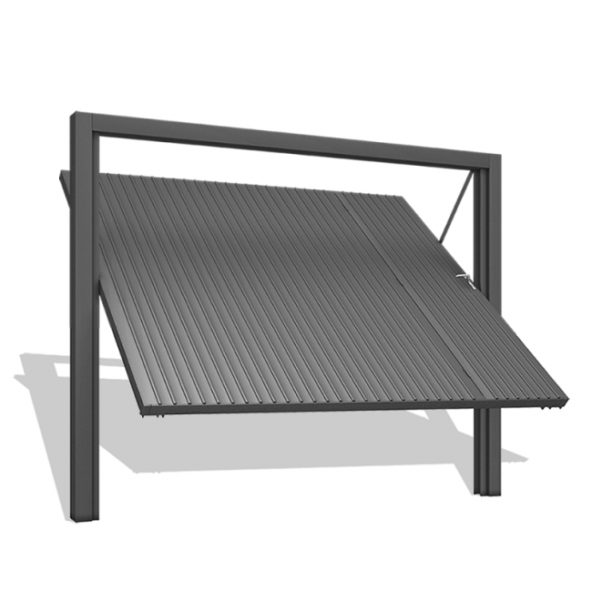 Portão de ferro Chapa Frisada 260x220cm Com Porta