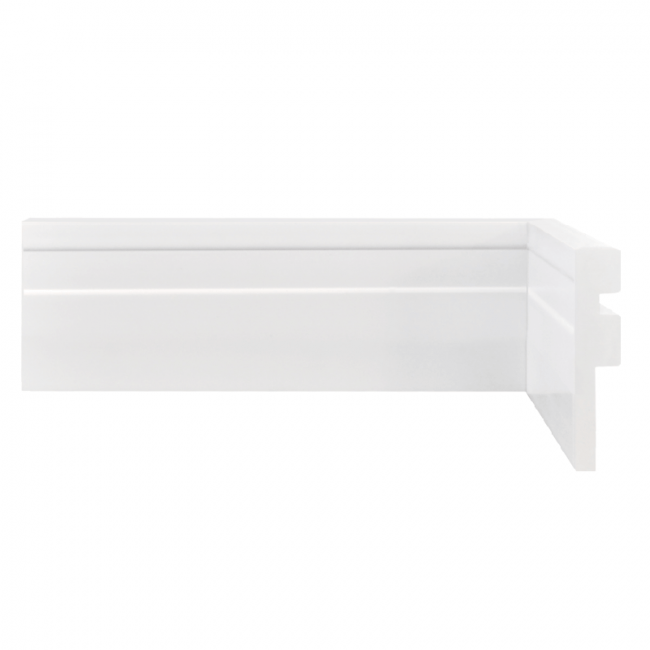 Rodapé Poliestireno Frisado Branco 7cm Graddus