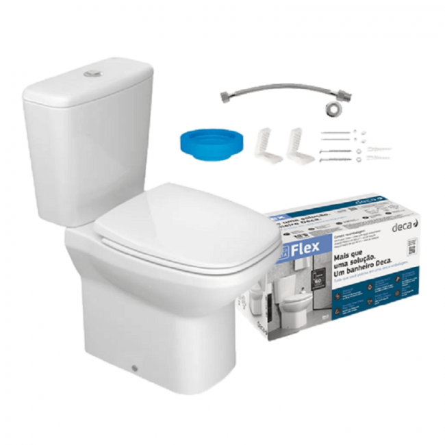 ﻿Kit Vaso Sanitário com Caixa Acoplada Flex Deca
