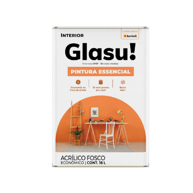 Glasurit Pintura Essencial - Tinta Acrílica Fosca Branca 18L Suvinil
