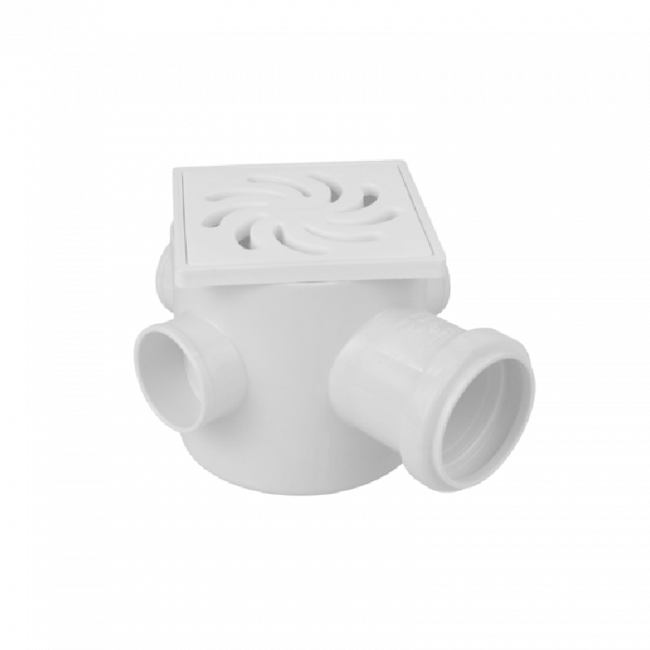 Caixa Sifonada com Porta Grelha 100x100x50mm Amanco 20769