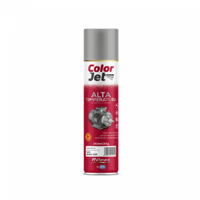 Spray Color Jet Alta Temperatura Preto\Alumínio 400ml - Renner