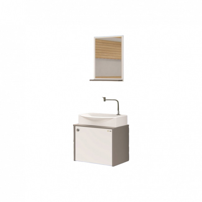 Conjunto de Banheiro Confort Susp 44,5cm Com Pia Louça Rorato