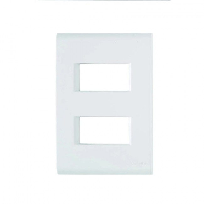 Placa 4x2 com 2 Postos Afastados Tramontina Liz Branca