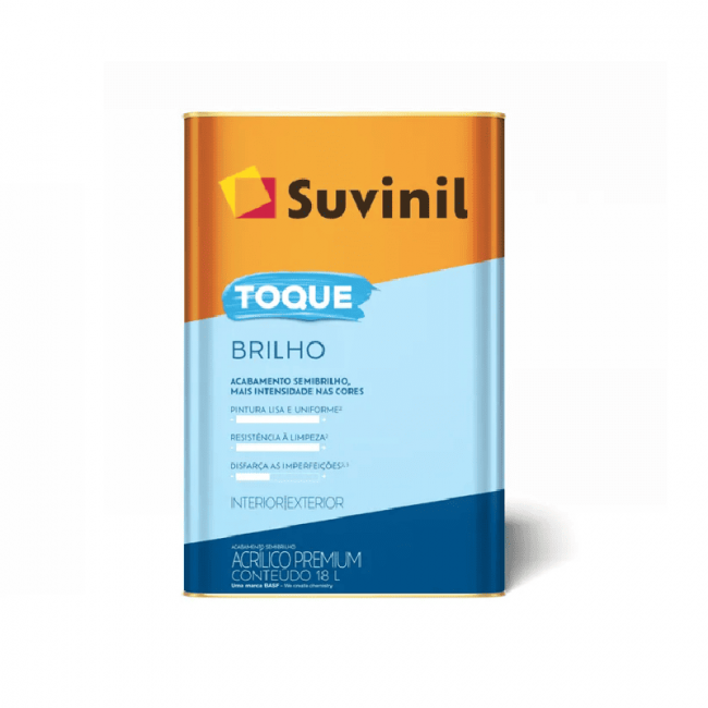 Tinta Acrílica Brilhante Toque Brilho (Toque de Luz) Branco 18L Suvinil