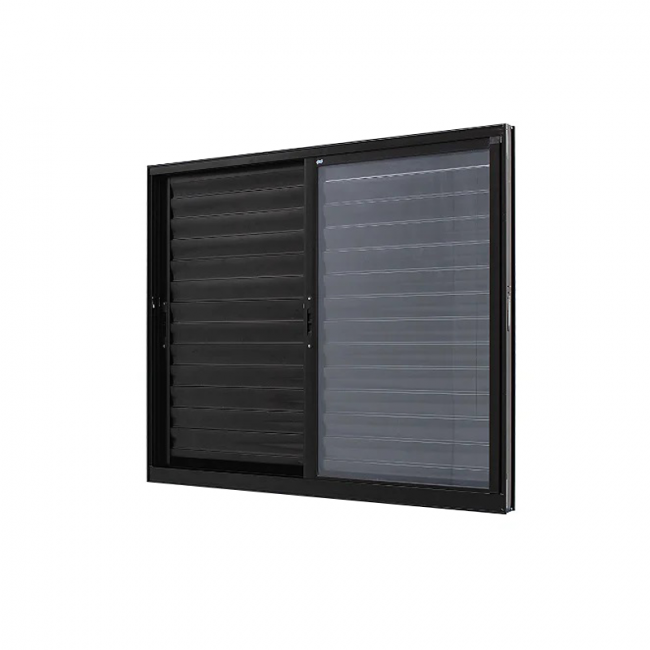 Janela de Alumínio Veneziana 3 folhas 120x100cm Preta