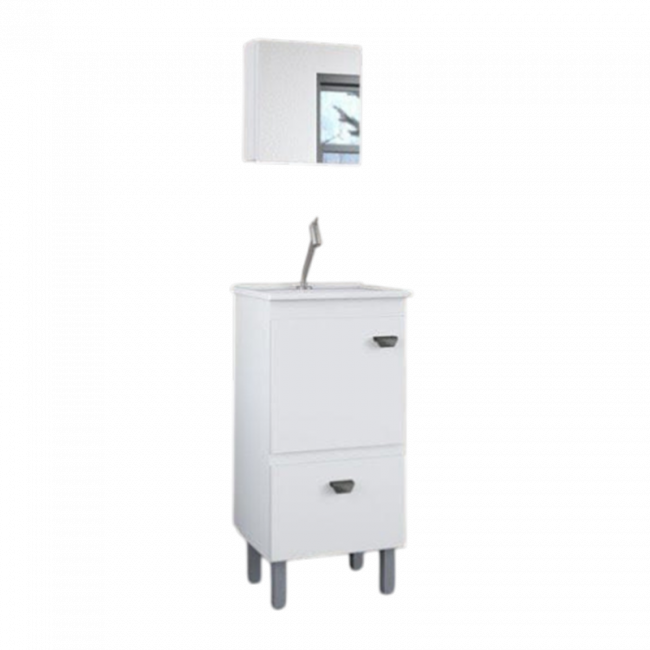 Conjunto de Banheiro Essenza 40cm Bianco/Branco Gaam