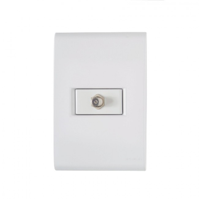 Conjunto 4x2 com 1 Tomada TV/SAT Coaxial Tramontina Liz Branco