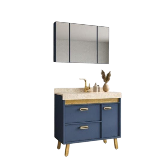 Conjunto de Banheiro Modena 90cm Azul Lord Gaam