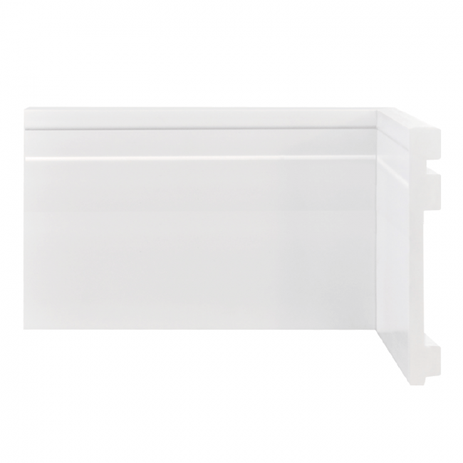 ﻿﻿﻿Rodapé Poliestireno Frisado Branco 15cm Graddus
