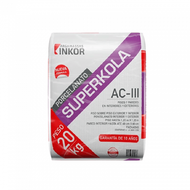 Argamassa Superkola AC3 Cinza 20kg Inkor