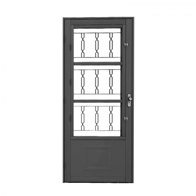 ﻿Porta de Ferro Giro 3/4 Grade Mosaico 85x210cm