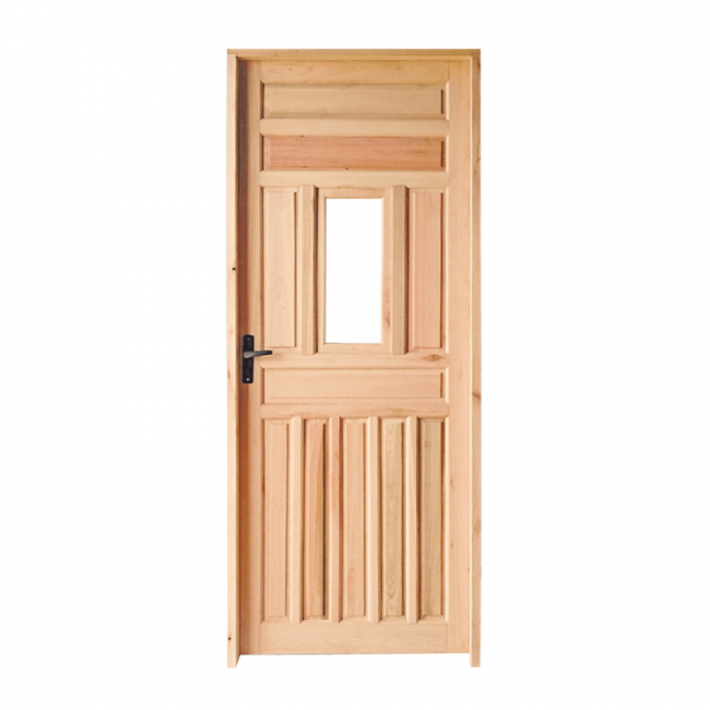 Porta de Madeira Eucalipto Com Vigia externa 80x210cm Sertanense