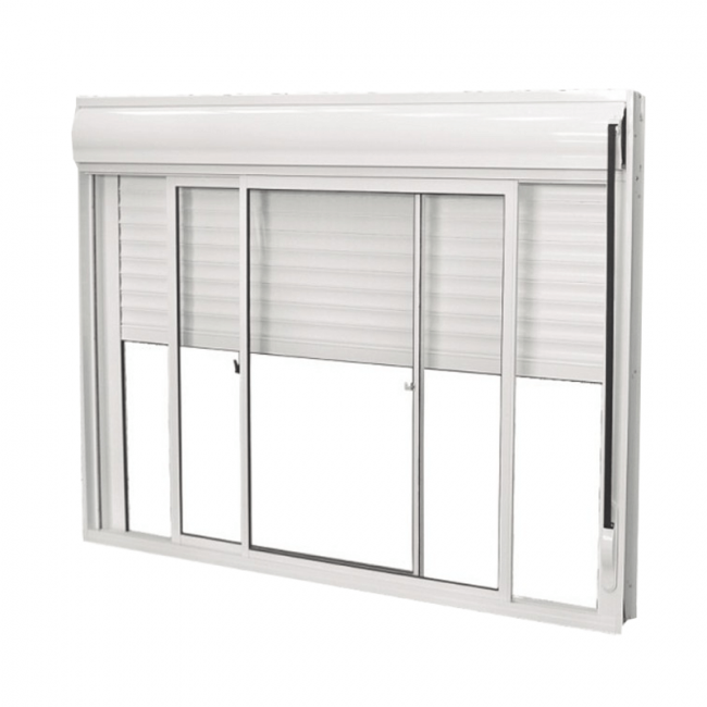 Janela de Alumínio com Persiana 2 folhas 120x120cm Branca