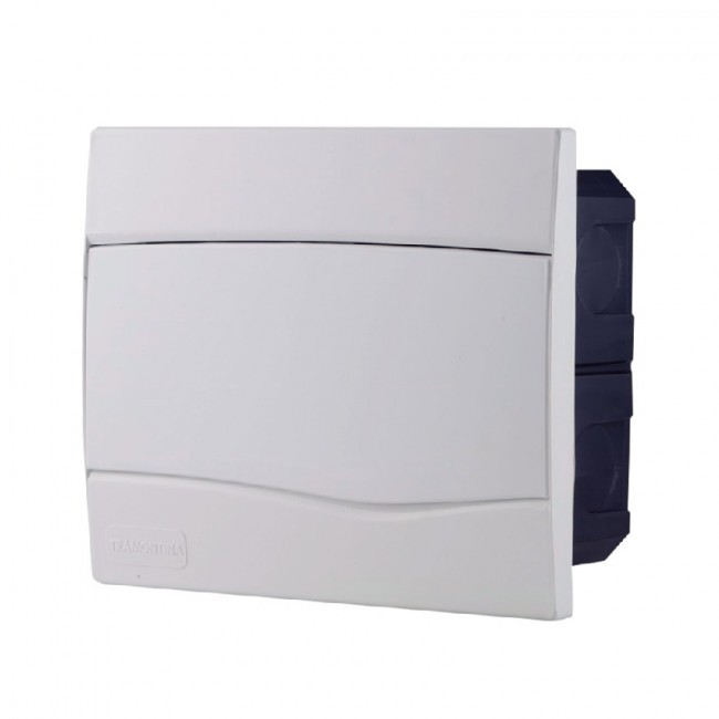 Quadro de Distribuição de Embutir 9 DIN ou 6 NEMA Tramontina com Porta Branca