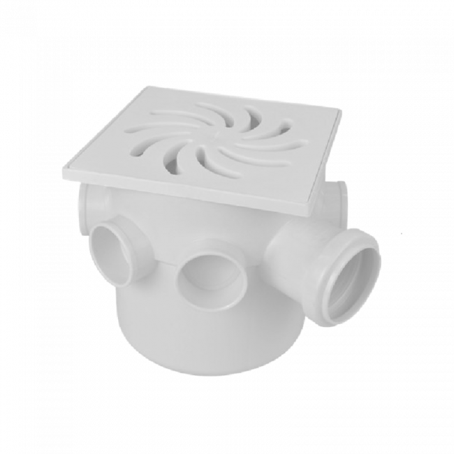 Caixa Sifonada com Porta Grelha 150x150x50mm Amanco 20770