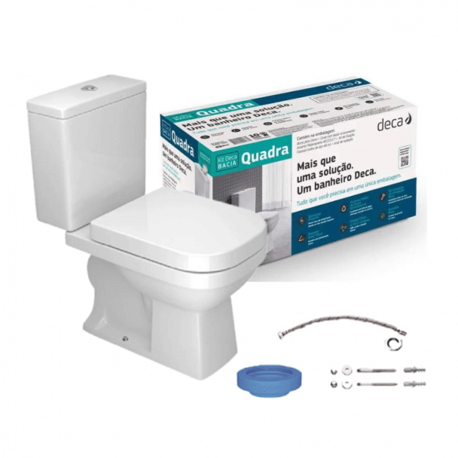 Kit Vaso Sanitário com Caixa Acoplada 3/6L Quadra Deca