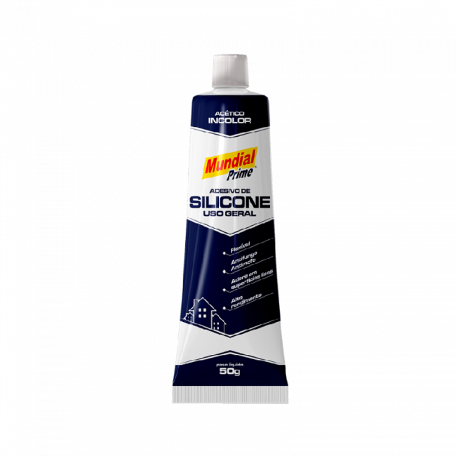Adesivo de Silicone Acético Uso Geral 50g Incolor Mundial