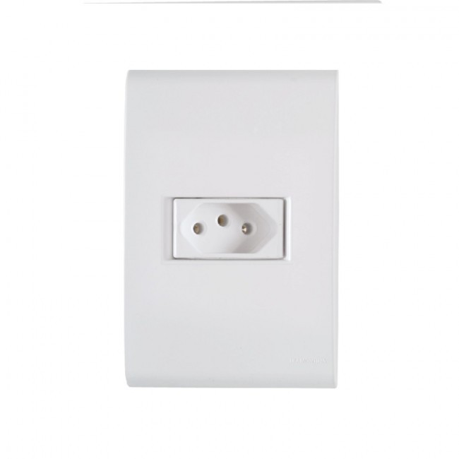 Tomada 2P+T 10A 250V 4x2 Tramontina Liz Branco